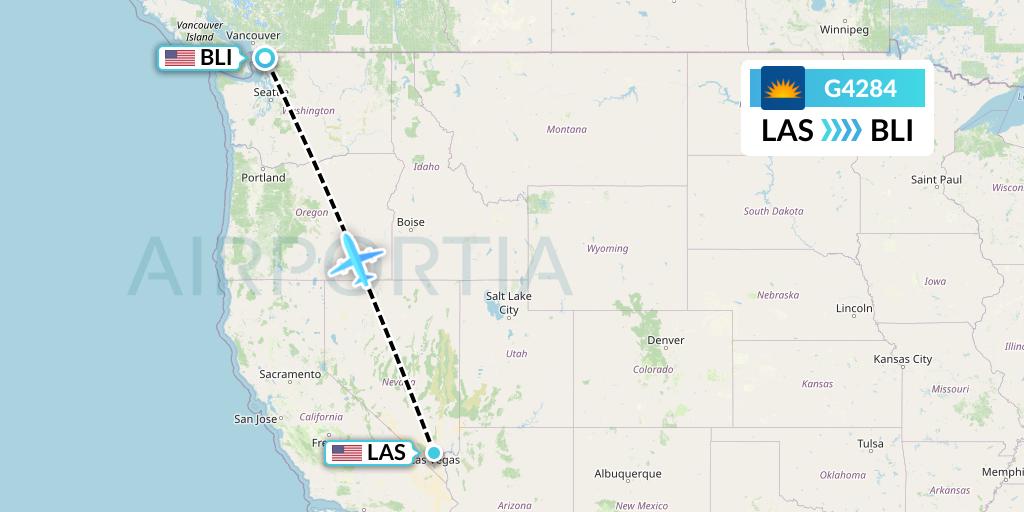 G4284 Allegiant Air Flight Map: Las Vegas to Bellingham