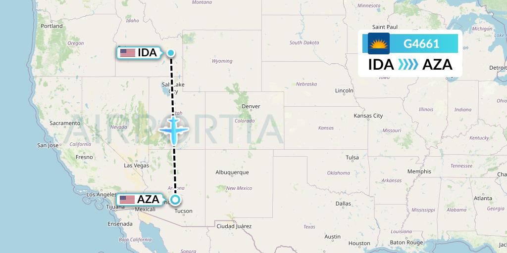 G4661 Allegiant Air Flight Map: Idaho Falls to Phoenix