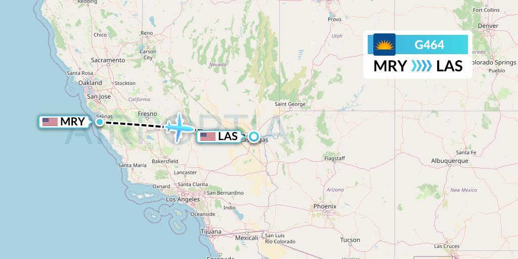G464 Allegiant Air Flight Map: Monterey to Las Vegas