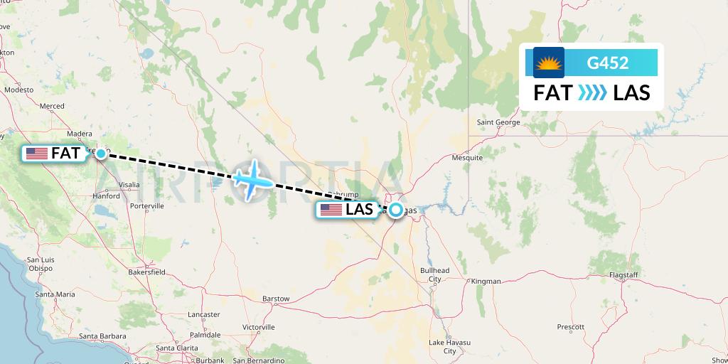 G452 Allegiant Air Flight Map: Fresno to Las Vegas