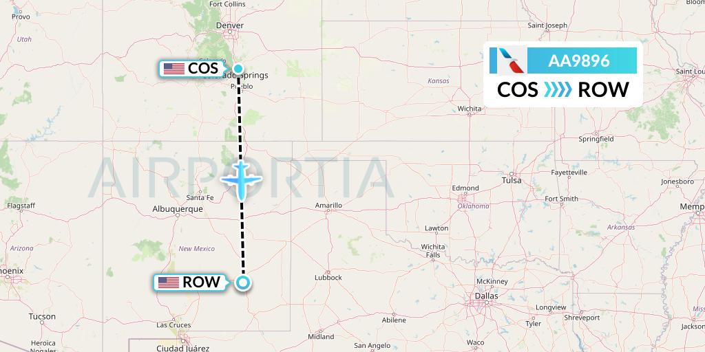 AA9896 Flight Status American Airlines Colorado Springs to Roswell
