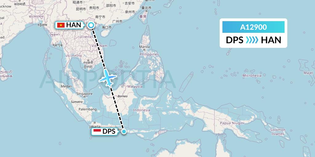 A12900 A.p.g. Distribution Systems Flight Map: Denpasar to Hanoi