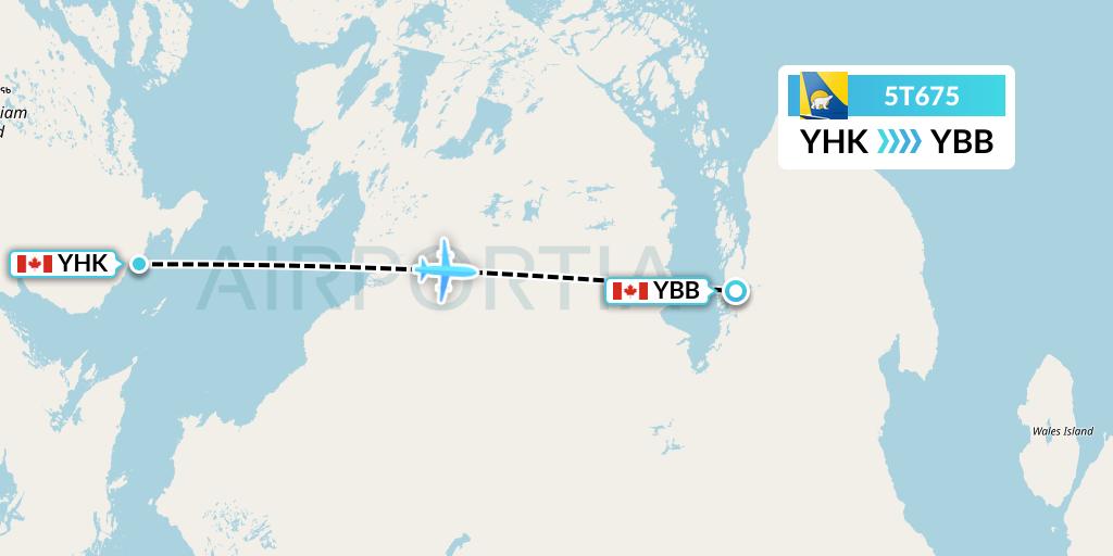5T675 Canadian North Flight Map: Gjoa Haven to Kugaaruk