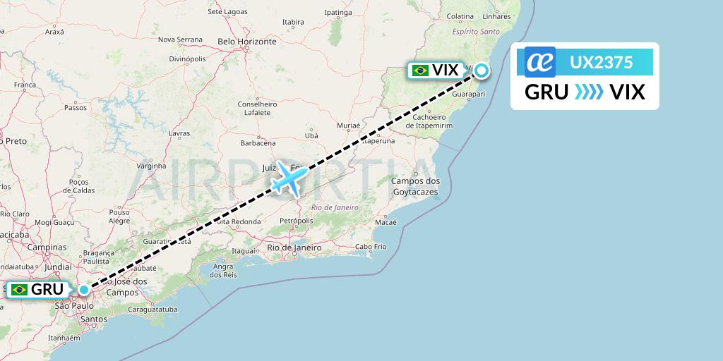UX2375 Air Europa Flight Map: Sao Paulo to Vitoria