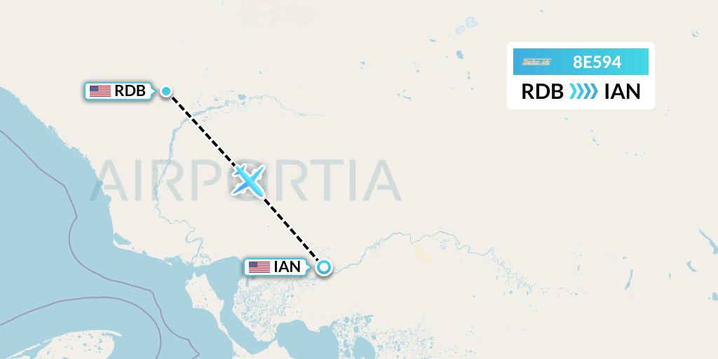 8E594 Bering Air Flight Map: Red Dog to Kiana