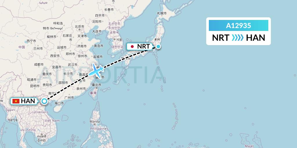 A12935 A.p.g. Distribution Systems Flight Map: Tokyo to Hanoi