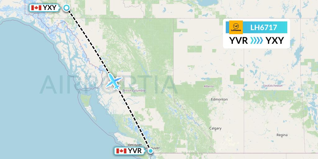 LH6717 Lufthansa Flight Map: Vancouver to Whitehorse