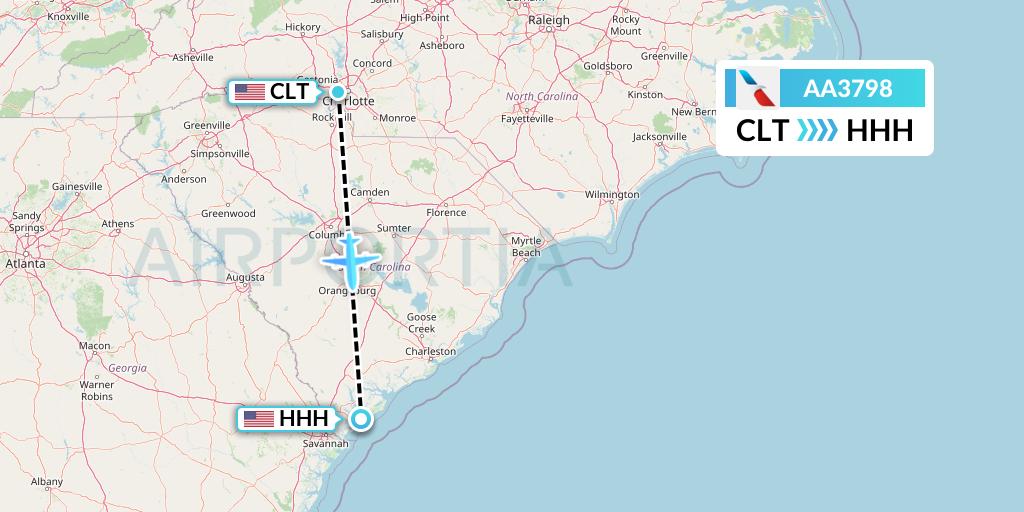 AA3798 Flight Status American Airlines Charlotte to Hilton Head Island