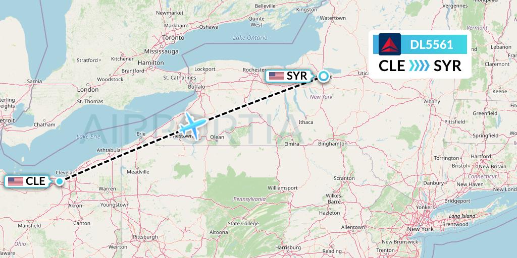 DL5561 Flight Status Delta Air Lines Cleveland to Syracuse (DAL5561)