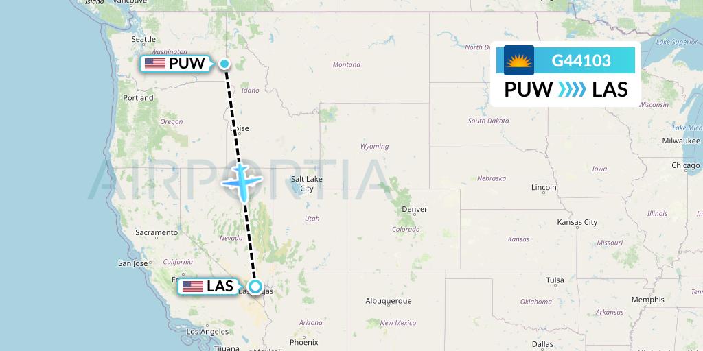 G44103 Allegiant Air Flight Map: Pullman to Las Vegas