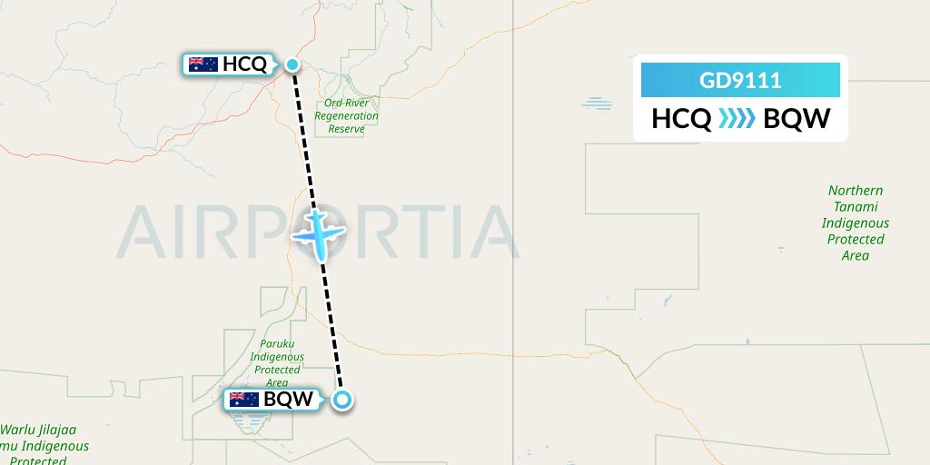 GD9111 Aviair Pty Ltd Flight Map: Australia to Australia