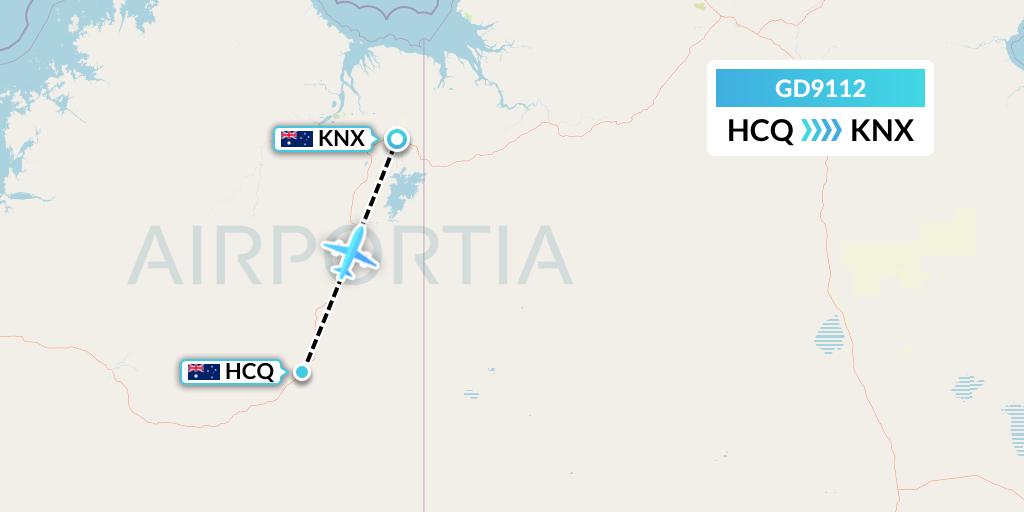 GD9112 Aviair Pty Ltd Flight Map: Australia to Kununurra
