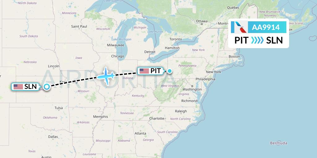 AA9914 Flight Status American Airlines Pittsburgh to Salina (AAL9914)