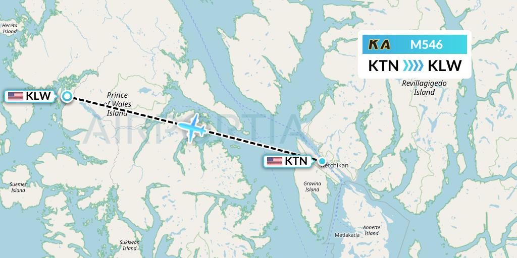 M546 Kenmore Air Flight Map: Ketchikan to Klawock