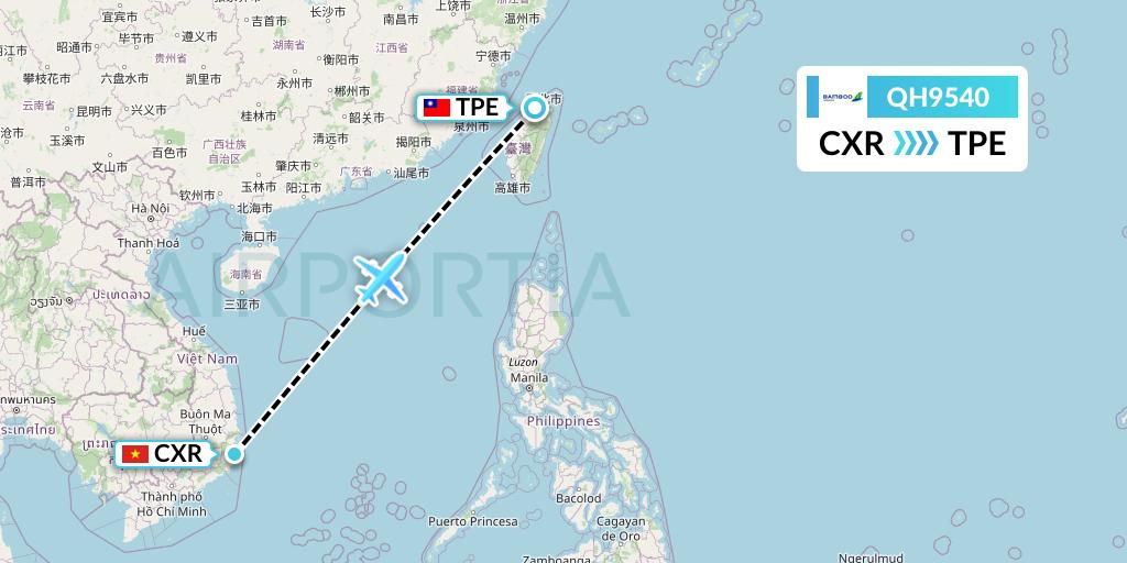 QH9540 Flight Status Bamboo Airways Nha Trang to Taipei (BAV9540)