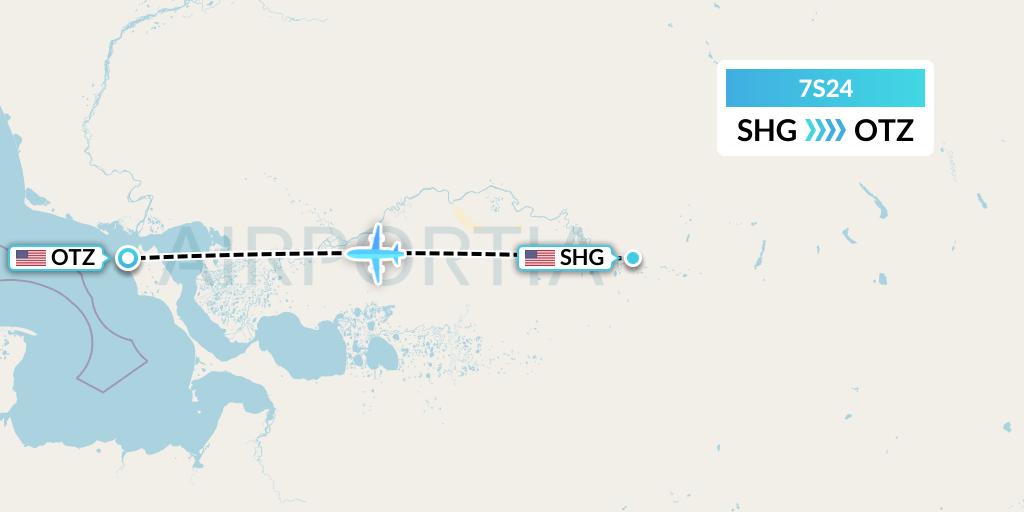 7S24 Ryan Air (USA) Flight Map: Shungnak to Kotzebue