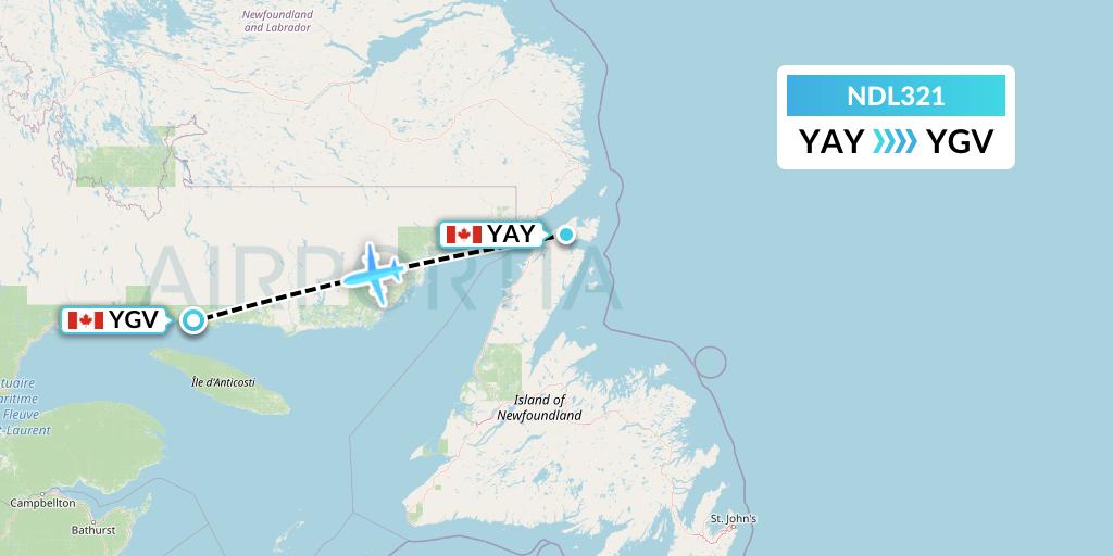 NDL321 Flight Status Chrono Aviation St. Anthony to HavreSaintPierre