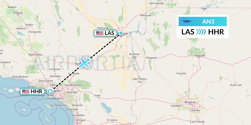 AN3 Advanced Air Flight Map: Las Vegas to Hawthorne