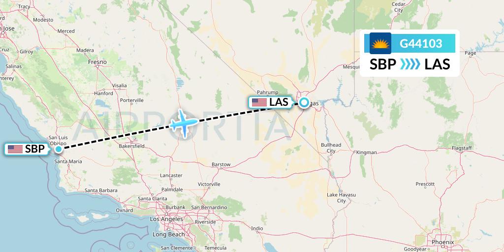 G44103 Allegiant Air Flight Map: San Luis Obispo to Las Vegas