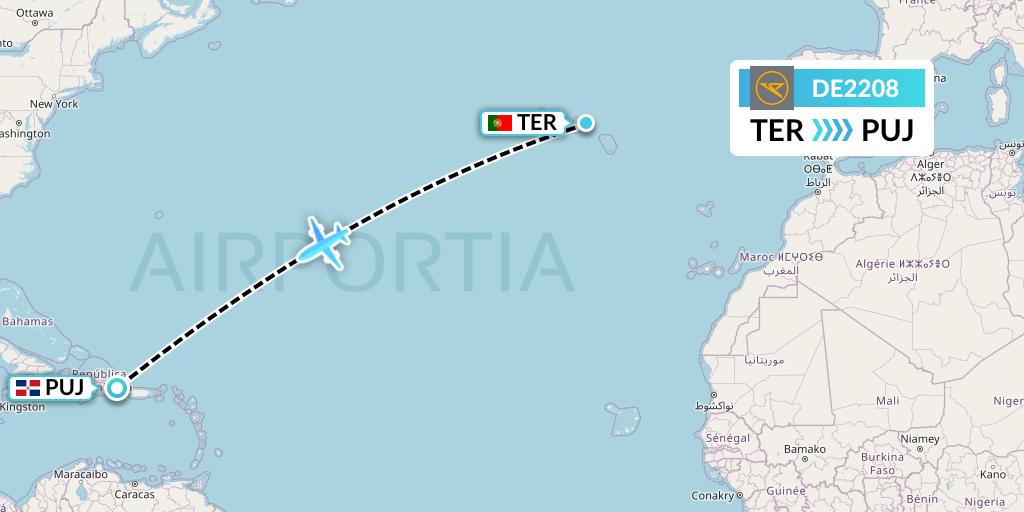 DE2208 Flight Status Condor Lajes to Punta Cana (CFG2208)