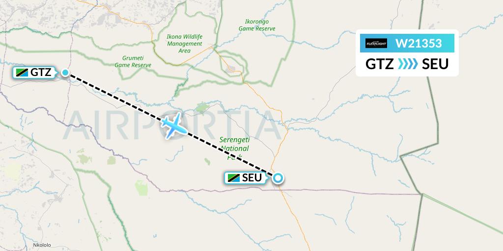 W21353 Flex Flight Flight Map: Bunda to Seronera