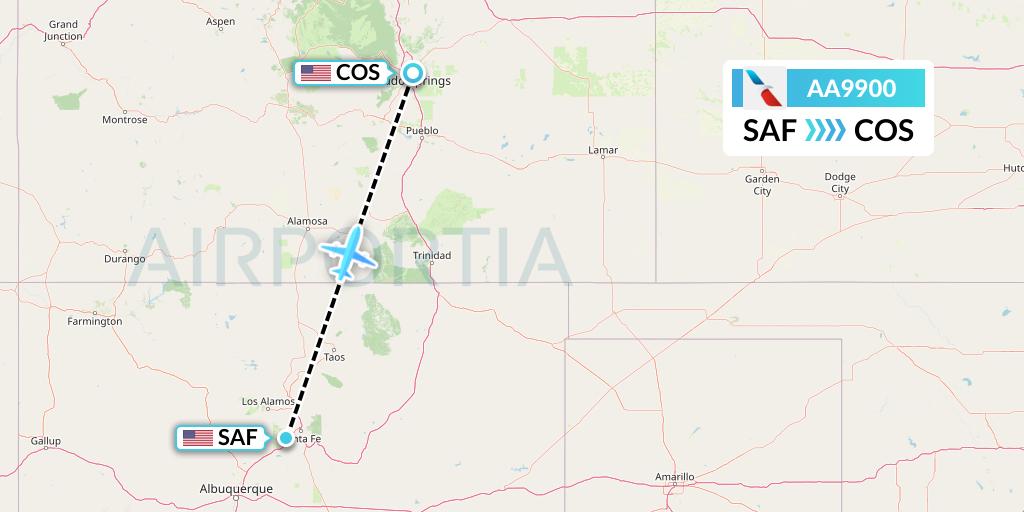 AA9900 Flight Status American Airlines Santa Fe to Colorado Springs (AAL9900)