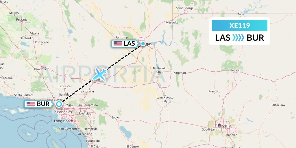 XE119 Jsx Flight Map: Las Vegas to Burbank