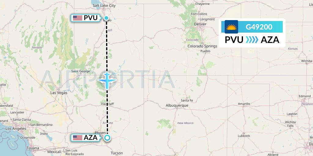 G49200 Allegiant Air Flight Map: Provo to Phoenix