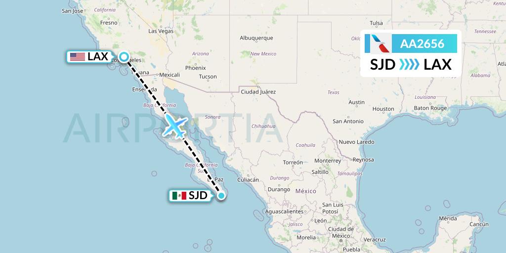 AA2656 American Airlines Flight Map: San Jose del Cabo to Los Angeles