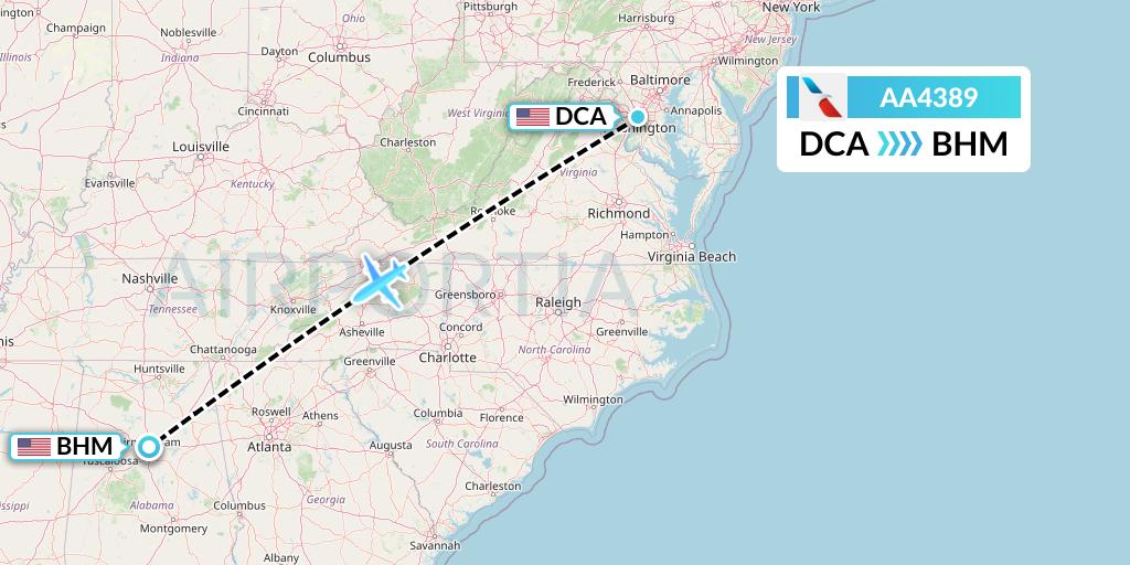 AA4389 Flight Status American Airlines Washington to Birmingham (AAL4389)