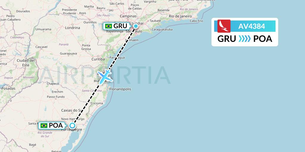 AV4384 Avianca Flight Map: Sao Paulo to Porto Alegre