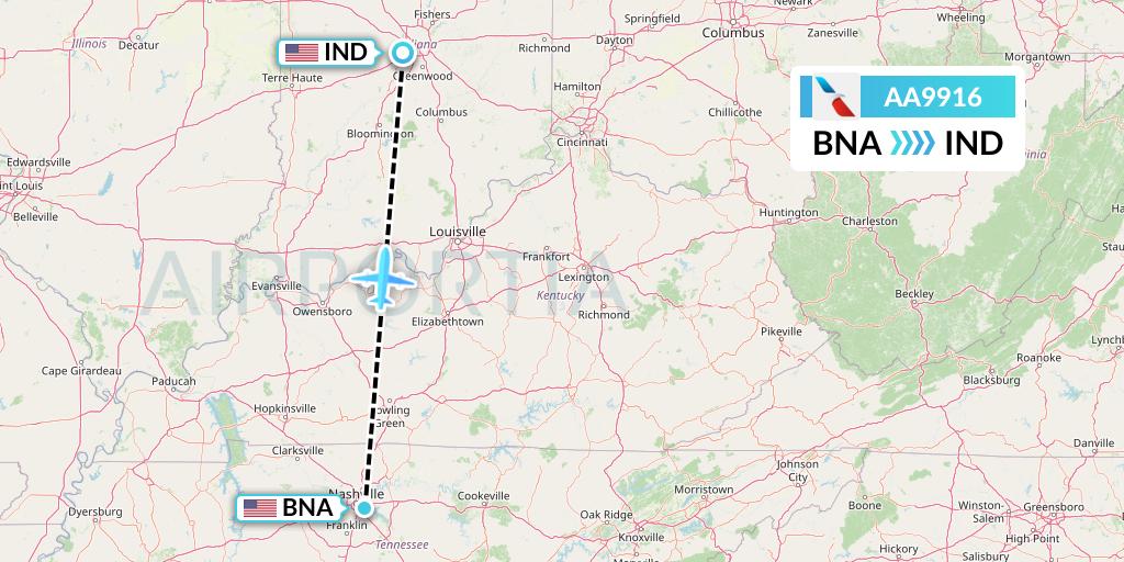 AA9916 Flight Status American Airlines Nashville to Indianapolis (AAL9916)