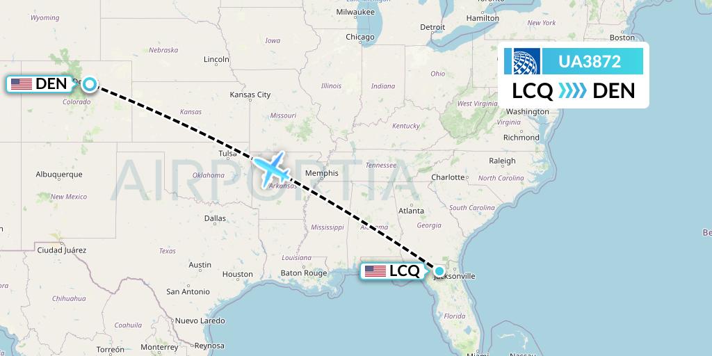 UA3872 United Airlines Flight Map: Lake City to Denver