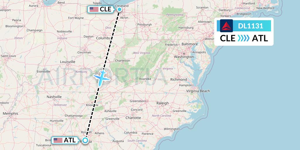 DL1131 Flight Status Delta Air Lines Cleveland to Atlanta (DAL1131)