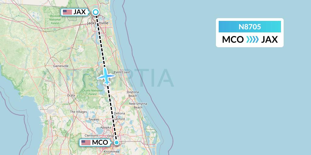 N8705 Flight Status National Airlines Orlando to Jacksonville (NCR705)