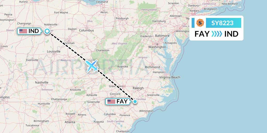 SY8223 Flight Status Sun Country Airlines Fayetteville to Indianapolis