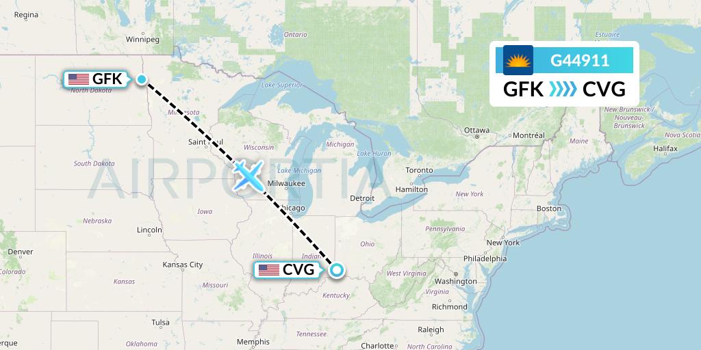 G44911 Flight Status Allegiant Air Grand Forks to Cincinnati (AAY4911)