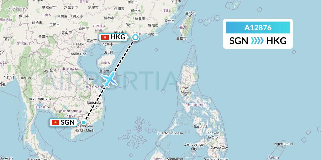 A12876 A.p.g. Distribution Systems Flight Map: Ho Chi Minh City to Hong Kong