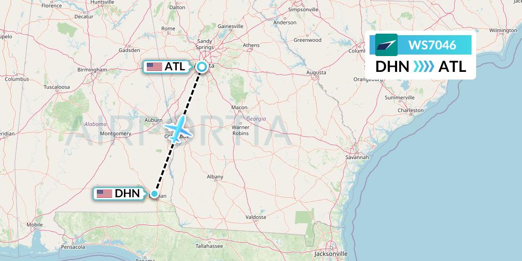 WS7046 Flight Status WestJet Dothan to Atlanta (WJA7046)