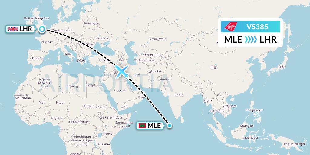 VS385 Flight Status Virgin Atlantic Airways: Male to London (VIR385)