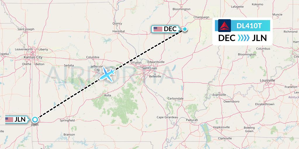 DL410T Flight Status Delta Air Lines Decatur to Joplin (DAL410T)