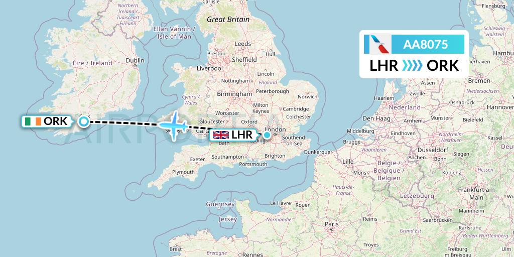 AA8075 Flight Status American Airlines London to Cork (AAL8075)