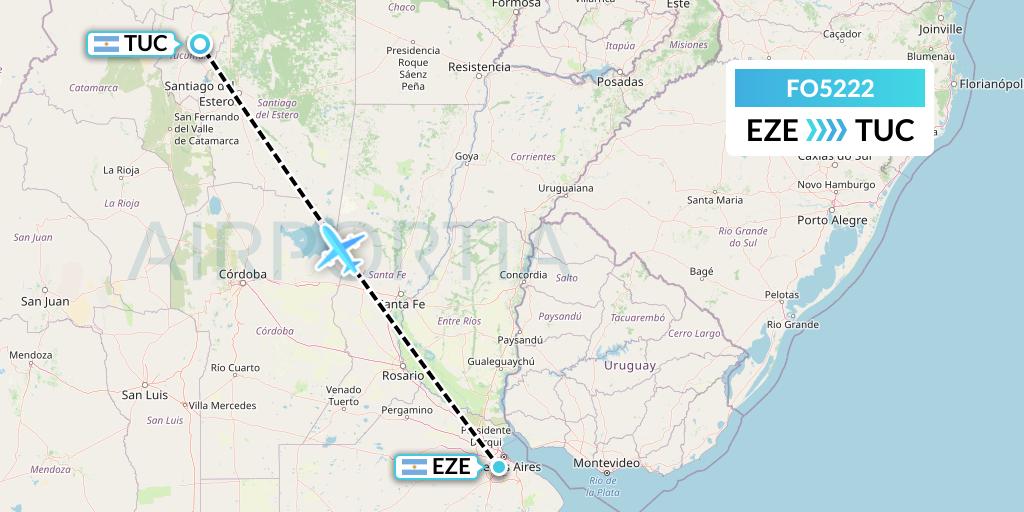 FO5222 Aero Flightops Uk Limited Flight Map: Buenos Aires to Tucuman