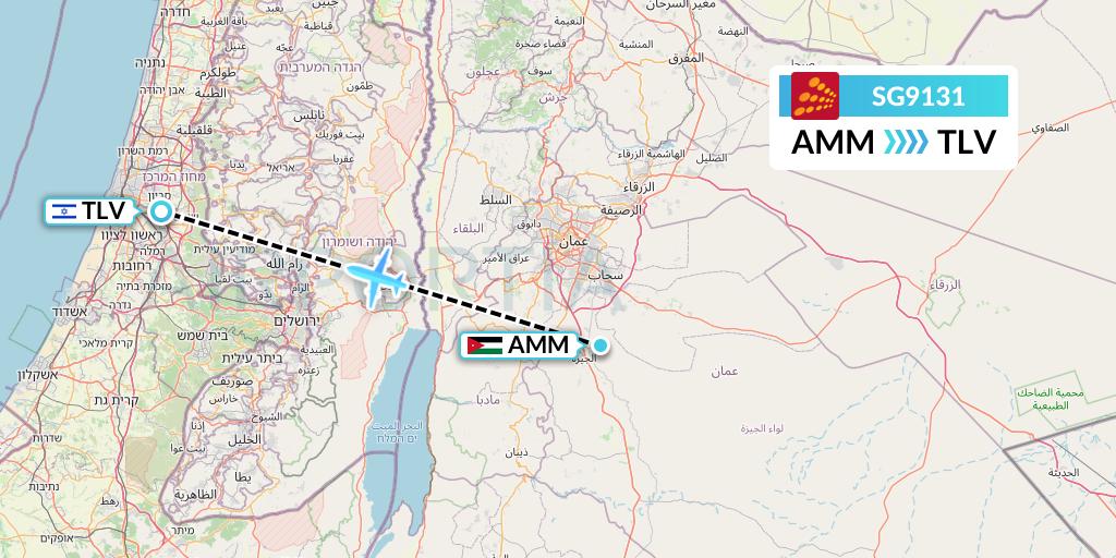 SG9131 Flight Status SpiceJet Amman to Tel Aviv (SEJ9131)
