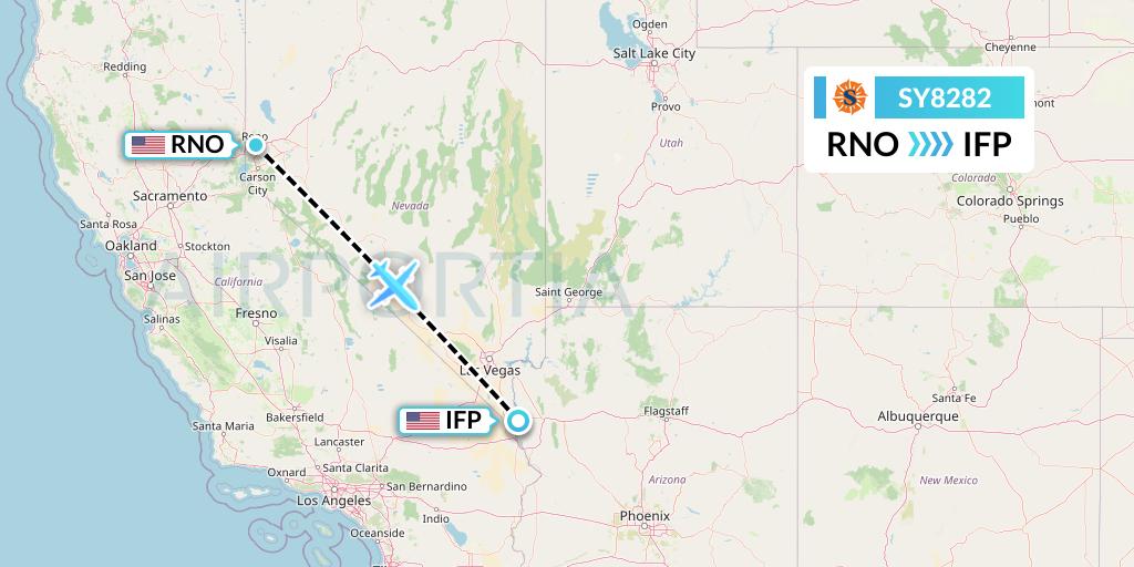 SY8282 Sun Country Airlines Flight Map: Reno to Bullhead City