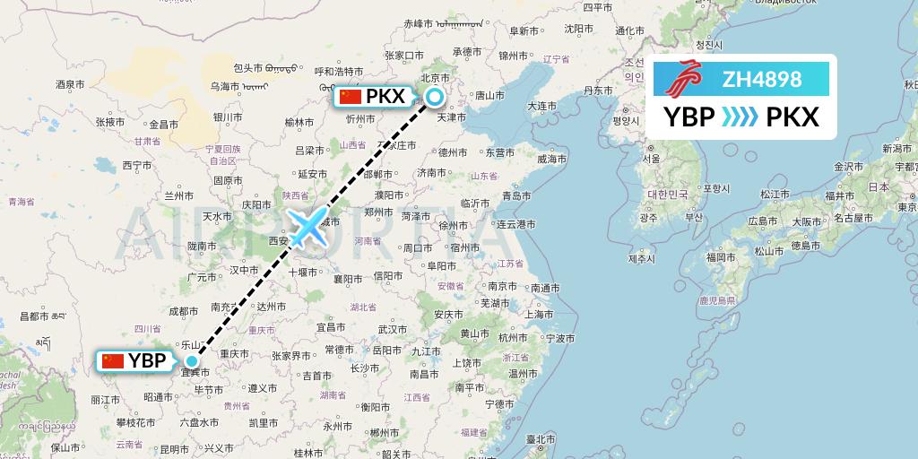 ZH4898 Flight Status Shenzhen Airlines Yibin to Beijing (CSZ4898)