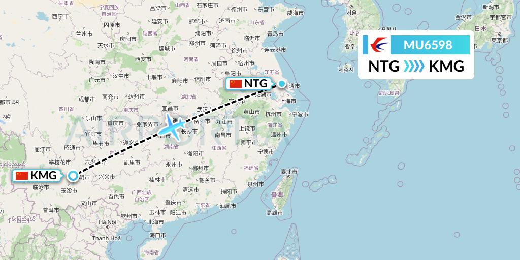 MU6598 Flight Status China Eastern Airlines: Nantong to Kunming (CES6598)
