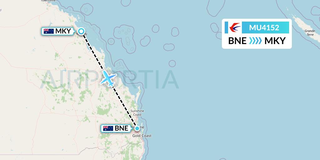 MU4152 China Eastern Airlines Flight Map: Brisbane to Mackay