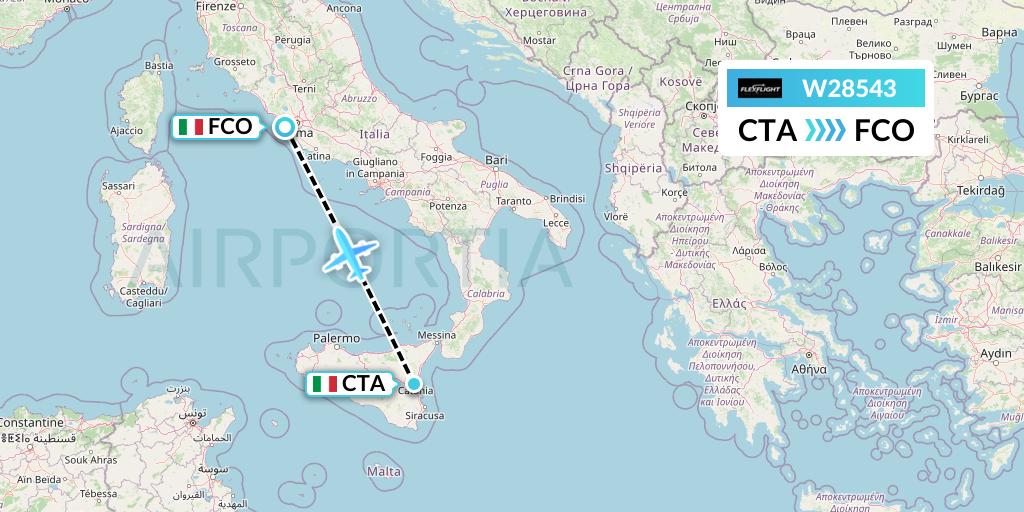W28543 Flex Flight Flight Map: Catania to Rome