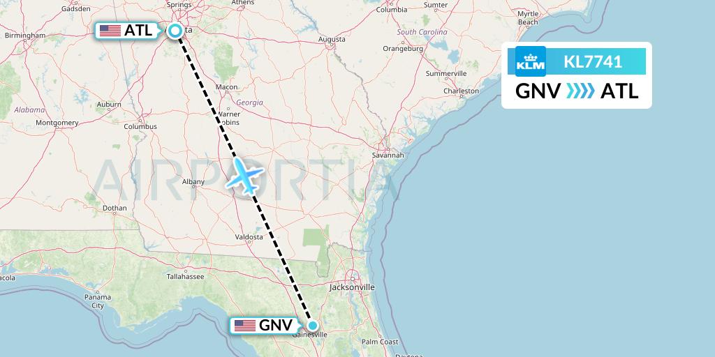 KL7741 Flight Status KLM Gainesville to Atlanta (KLM7741)